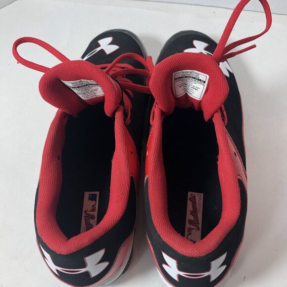 Under Armour UA Baseball Cleats Mens Size 11.5 Leadoff 1250077 - 061 Red Black C - Picture 7 of 11